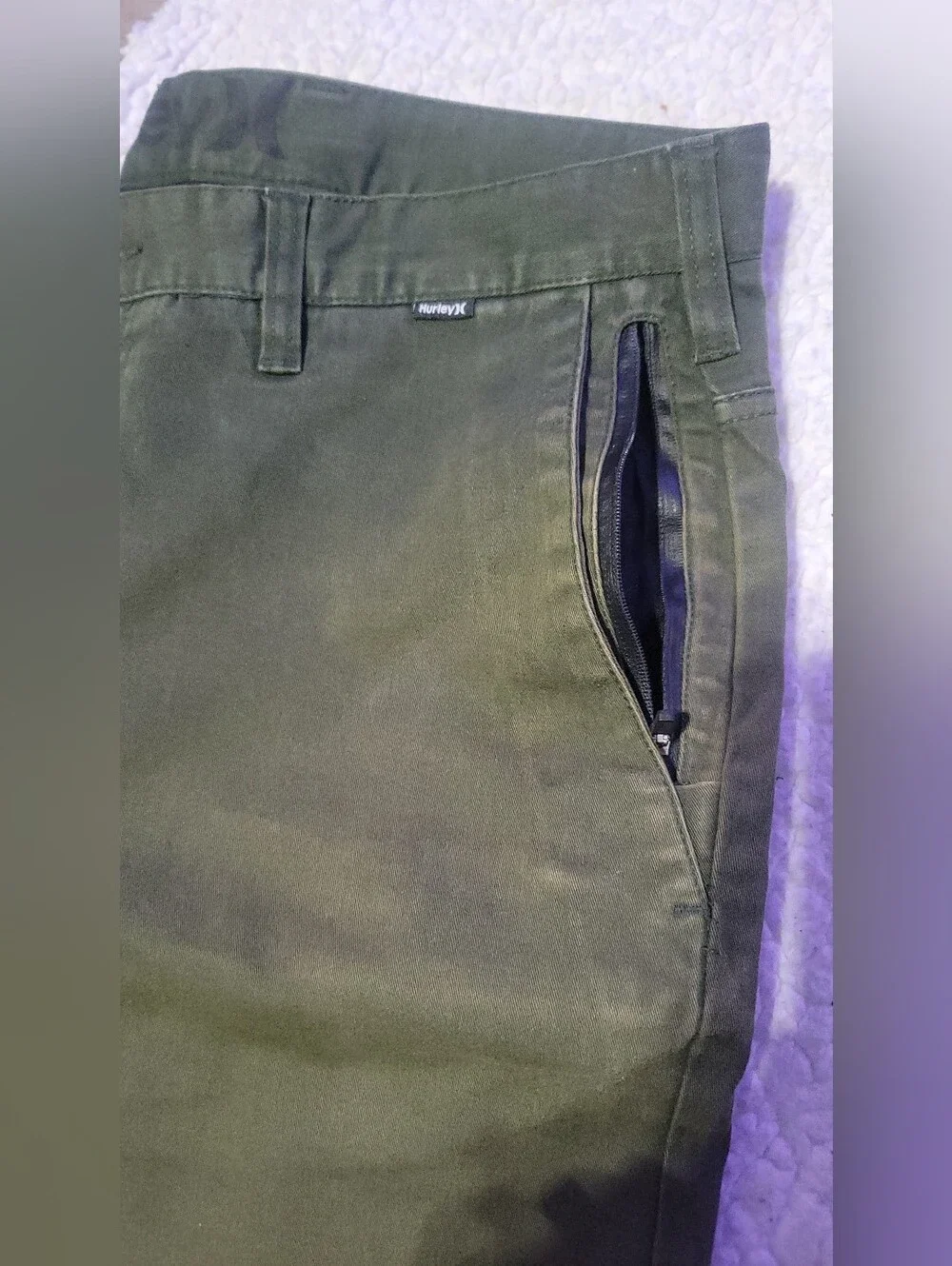 Hurley Olive Green Straight-Leg Jeans